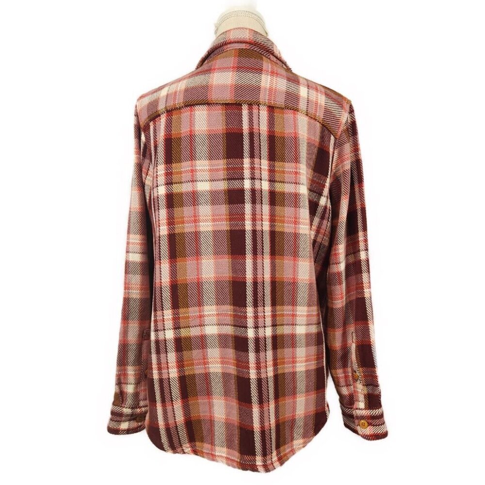 L.L. Bean Women's 912 Overshirt Plaid Shacket Women's L Purple Button Up Shirt - Picture 2 of 10